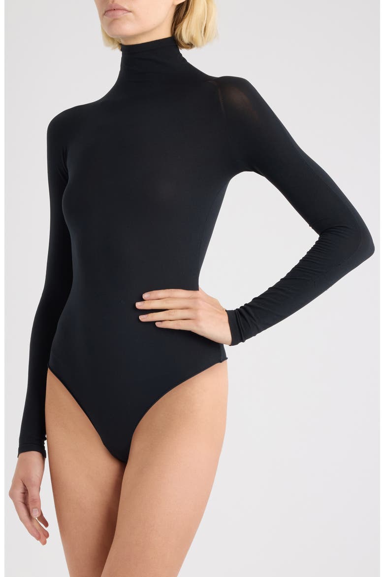 Second Skin Seamless Bodysuit, Alternate, color, NOIR ALAIA