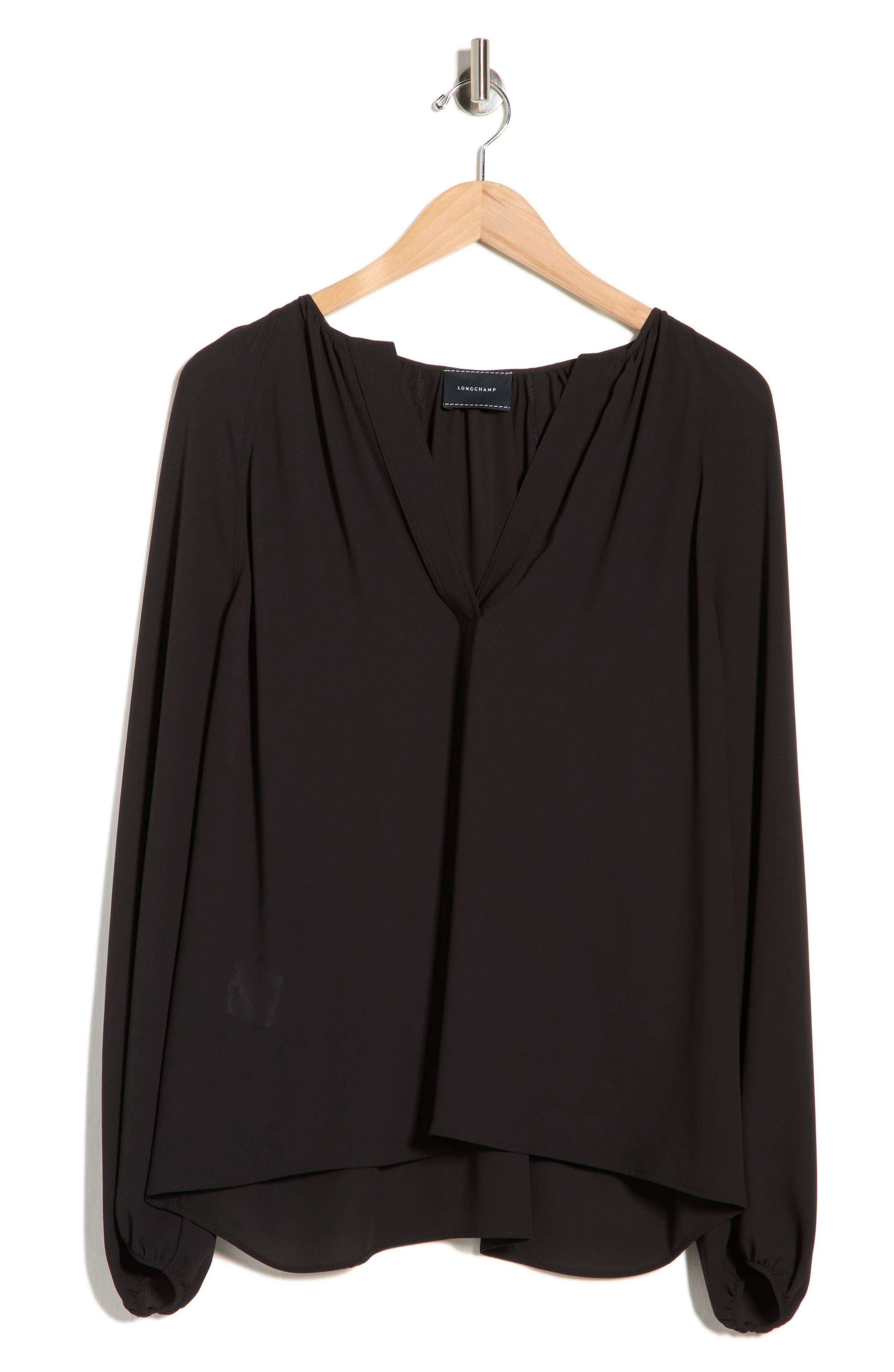 Longchamp Split Neck Long Sleeve Top