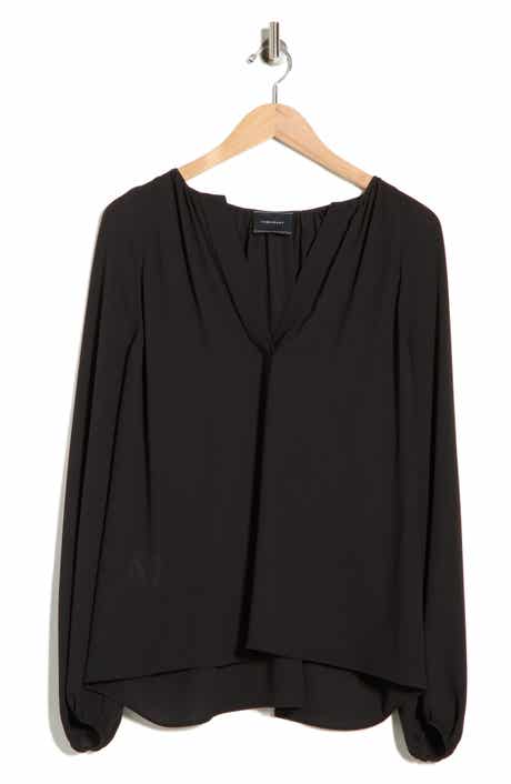 Longchamp Split Neck Long Sleeve Top