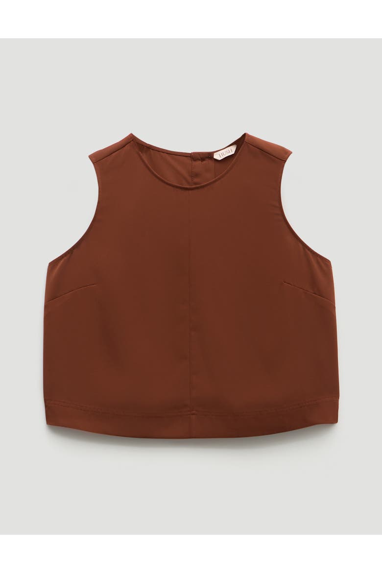 Vera Satin Shell Top, Alternate, color, Toffee Brown