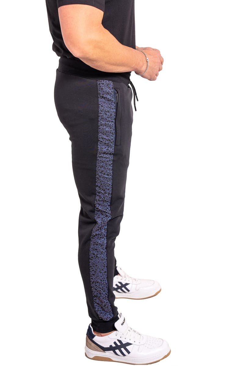 Maceoo Ascension Side Stripe Cotton Blend Joggers, Alternate, color, Black