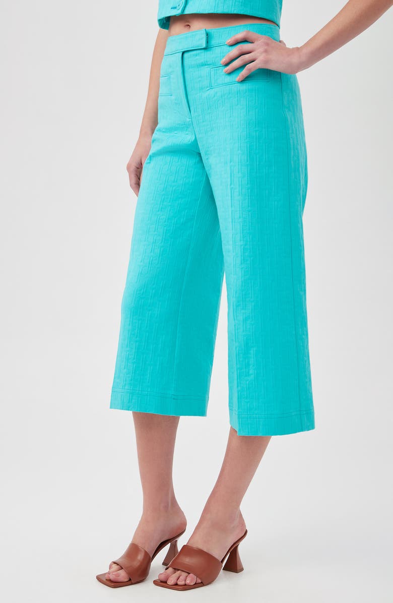 Trina Turk Oceanic Crop Wide Leg Pants, Alternate, color, Oceano