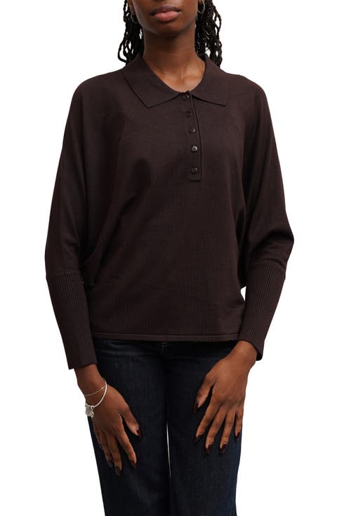 Polo Dolman Sleeve Sweater