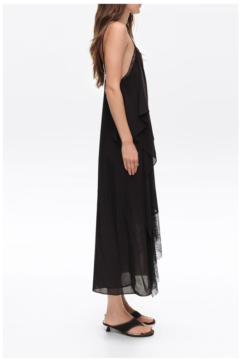 Flowing Layered Midi Dress, Alternate, color, WASHED BLACK
