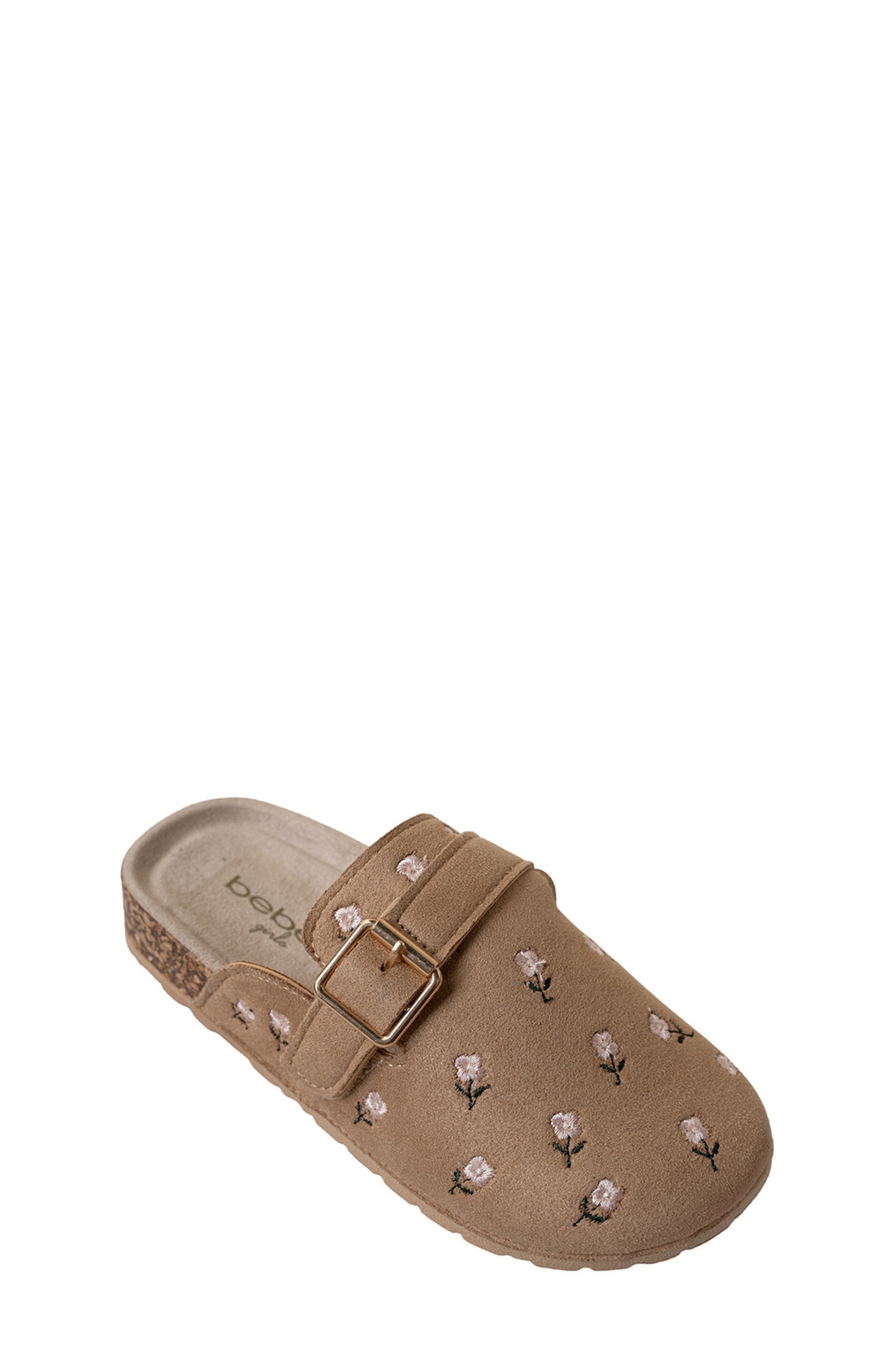 Kids' Floral Embroidered Clog, Main, color, SAND