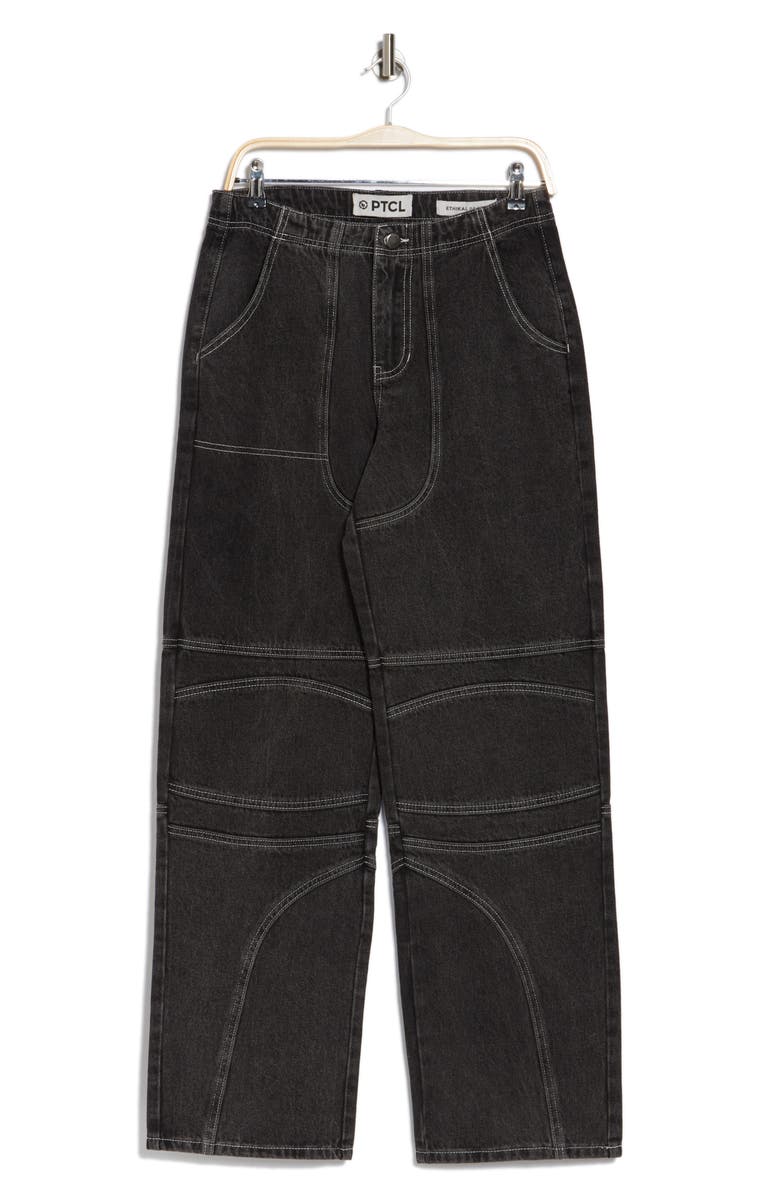 PTCL Moto Pop Stitch High Waist Straight Leg Jeans, Alternate, color, 