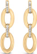 Haus of Brilliance Gold Vermeil Diamond Accent Bold Oval Link Earring