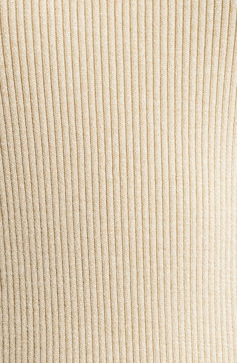 Elie Tahari The Chaya Metallic Long Sleeve Rib Maxi Dress, Alternate, color, Gold With Gold Lurex