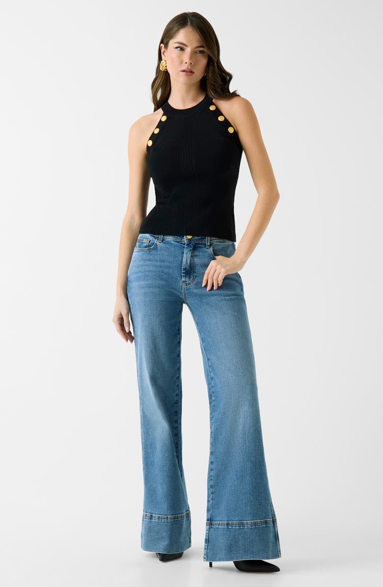 Marciano Loli Button Sweater Tank, Alternate, color, Black