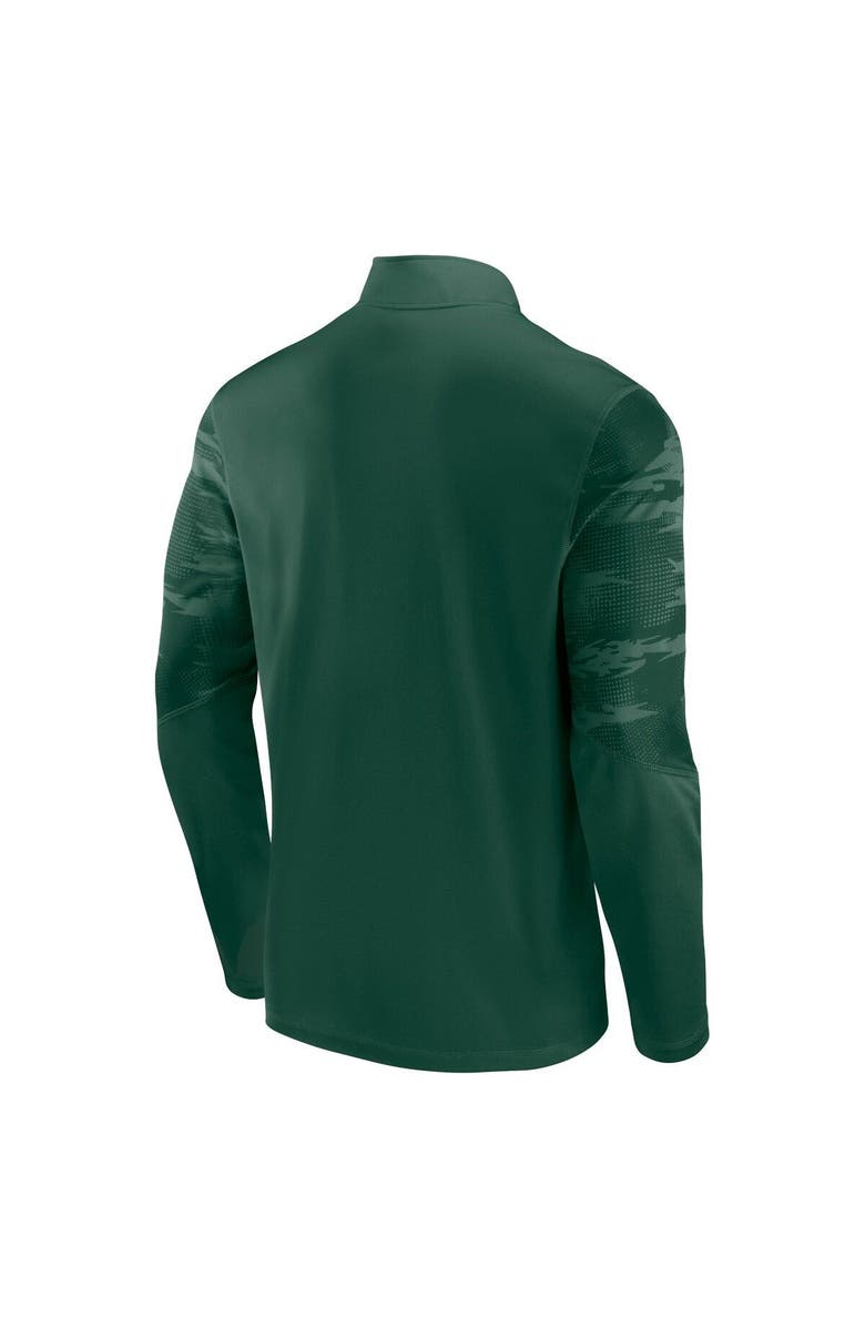 FANATICS Men's Fanatics Branded Green Miami Hurricanes Ringer Quarter-Zip Top, Alternate, color, 