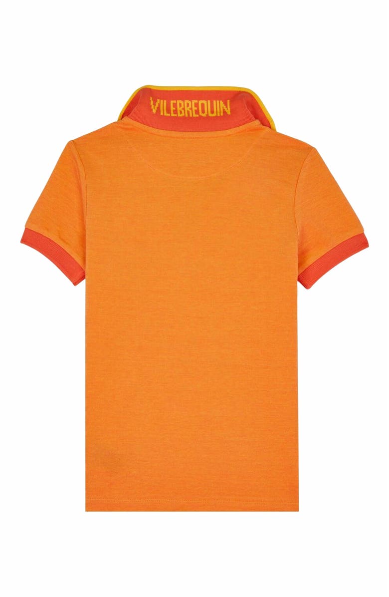 Vilebrequin Kids' Cotton Two Tone Polo Shirt, Alternate, color, Maïs