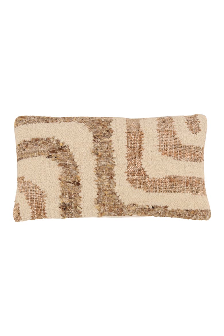 Cairo Handwoven Jute & Wool Lumbar Pillow, Main, color, Sand