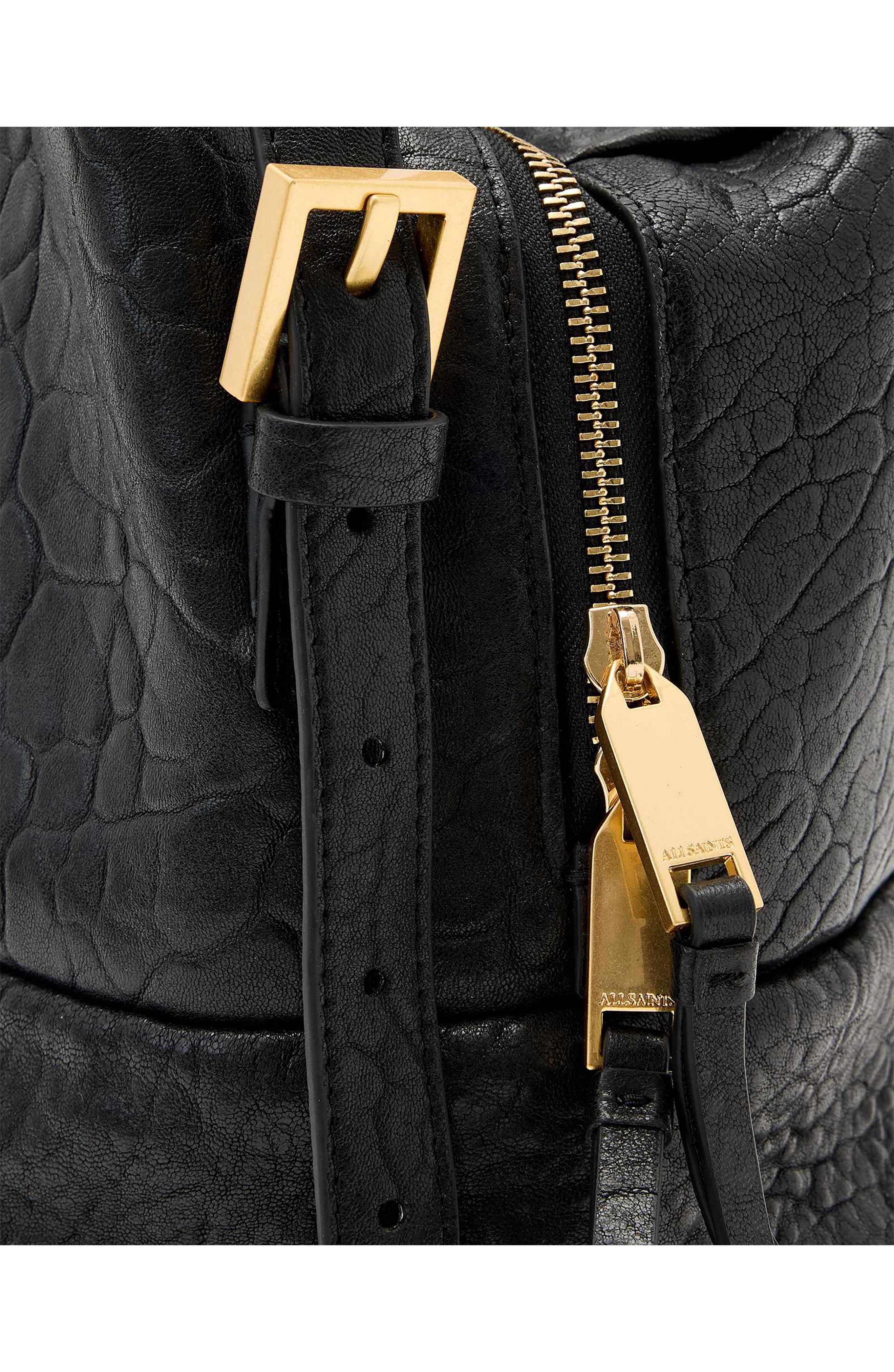 AllSaints Ares Leather Satchel, Alternate, color, Black