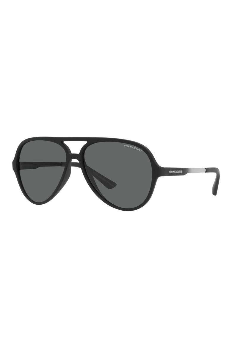 60mm Round Sunglasses, Alternate, color, MATTE BLACK