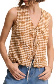 Nobody's Child Tessa Embroidered Tie Front Vest