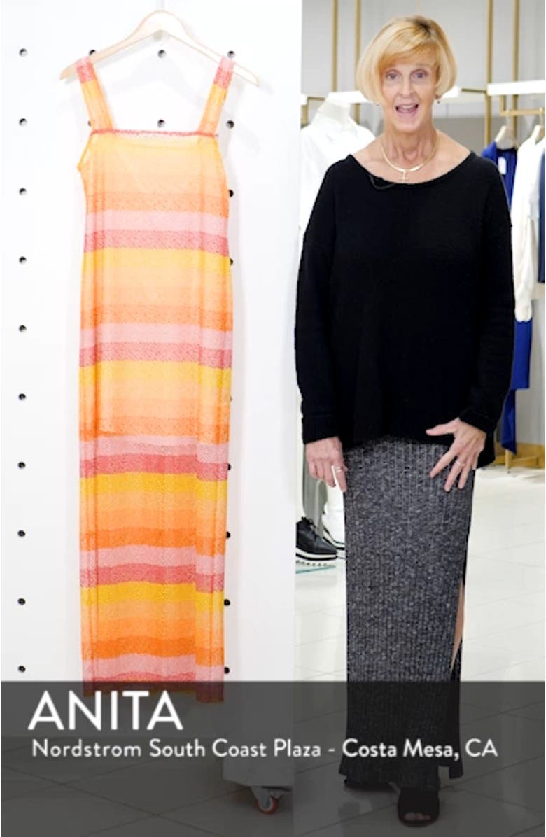 Harlowe Velvet Burnout Stripe Maxi Dress, sales video thumbnail