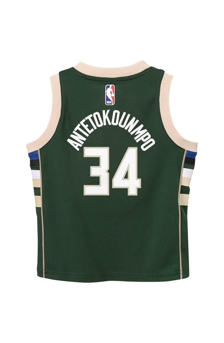 Nike Preschool Nike Giannis Antetokounmpo Hunter Green Milwaukee Bucks Swingman Player Jersey - Icon Edition, Alternate, color, Hunter Green