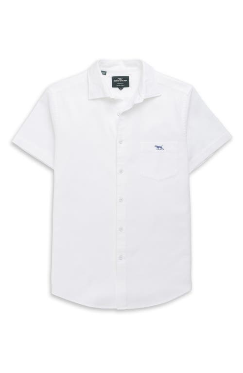 Rodd & Gunn Airtex Short Sleeve Cotton Button-up Shirt In White
