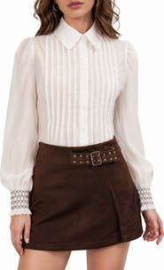Love By Design Cocoa Pleated Front Shirt