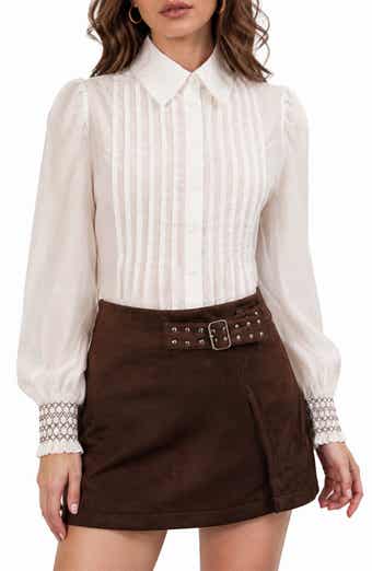 Cocoa Pleated Front Shirt