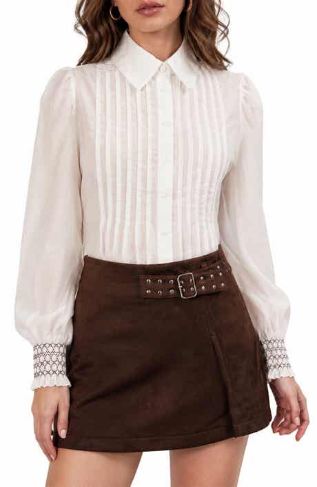 Cocoa Pleated Front Shirt
