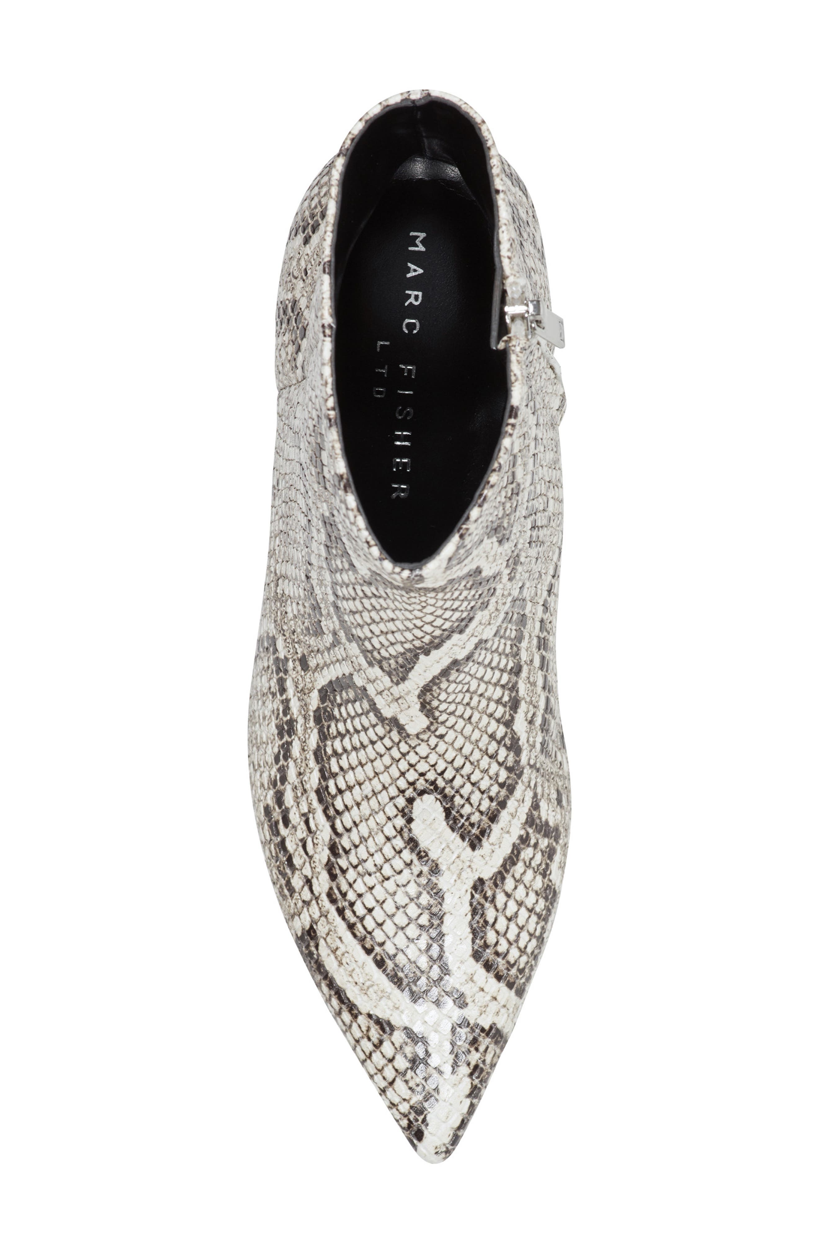 Marc Fisher LTD Itzia Pointed Toe Kitten Heel Bootie, Alternate, color, White