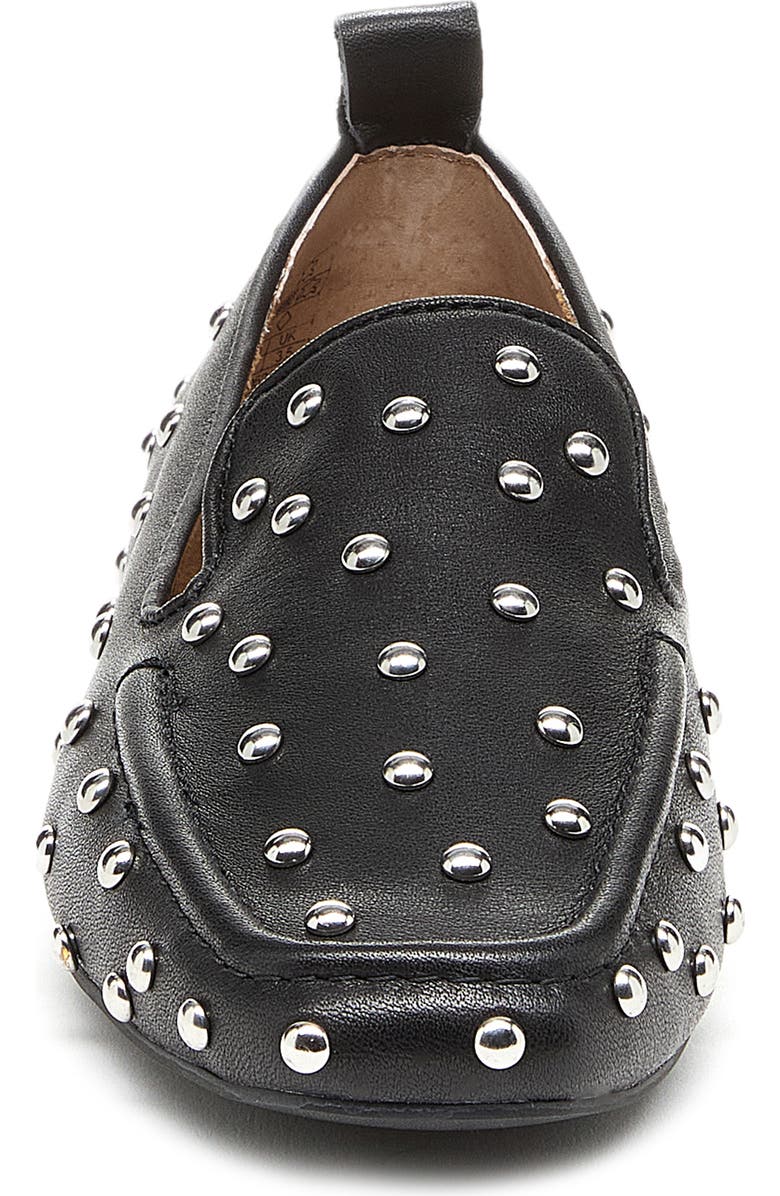Kelsi Dagger Brooklyn Finley Studded Square Toe Flat, Alternate, color, Black