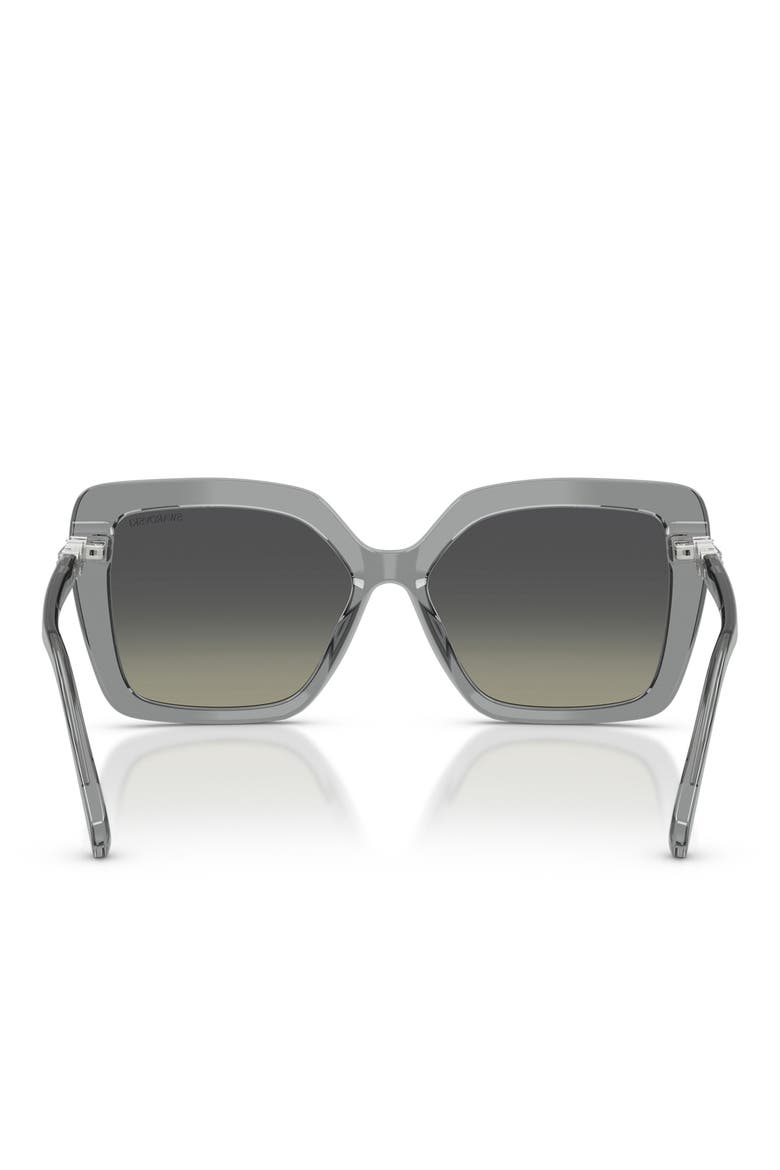 57mm Butterfly Sunglasses, Alternate, color, TRANSPARENT GREY / GREY