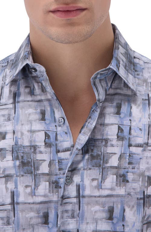 Bugatchi Julian Shaped Fit Stretch Cotton Button-up Shirt In Zinc