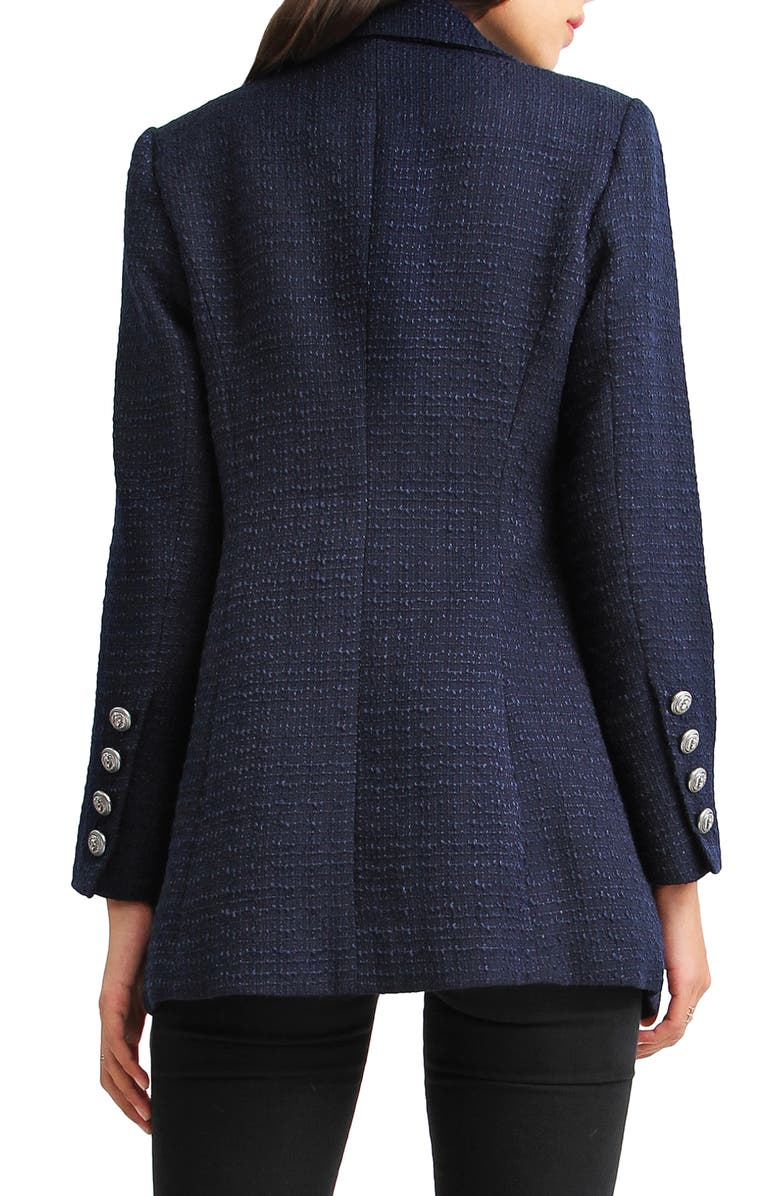 Belle & Bloom Princess Polly Textured Weave Blazer, Alternate, color, Navy