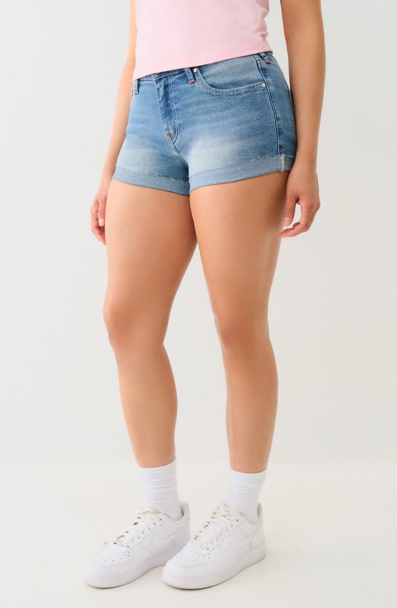 True Religion Jennie Cuffed Denim Shorts, Alternate, color, 