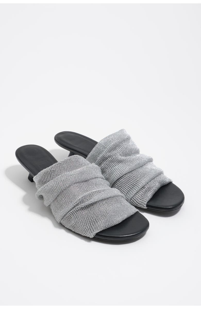 Bimba y Lola Mesh Low-Heel Sandals, Alternate, color, Silver