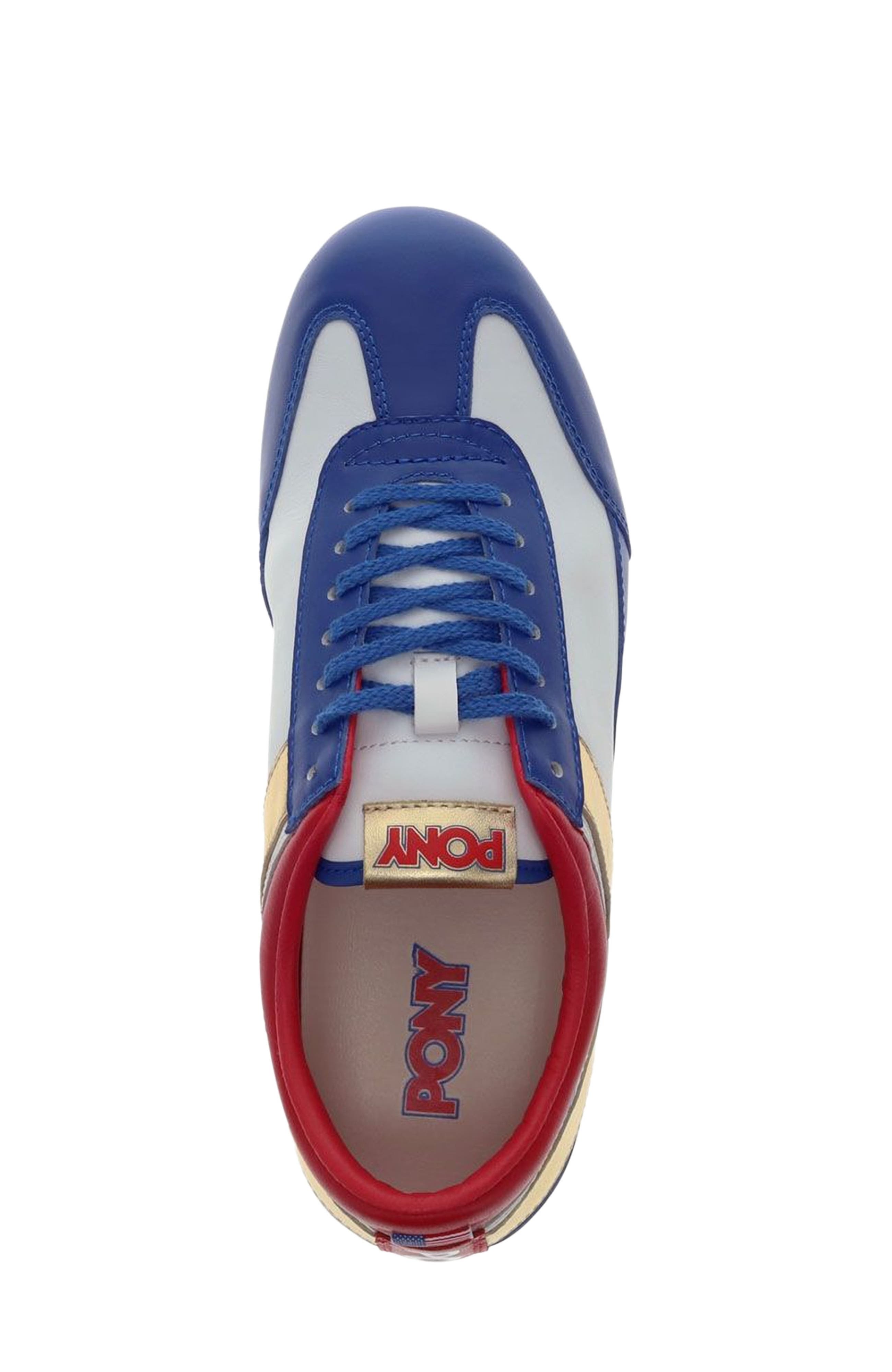 PONY Racer Lux Sneakers, Alternate, color, White/Blue/Red