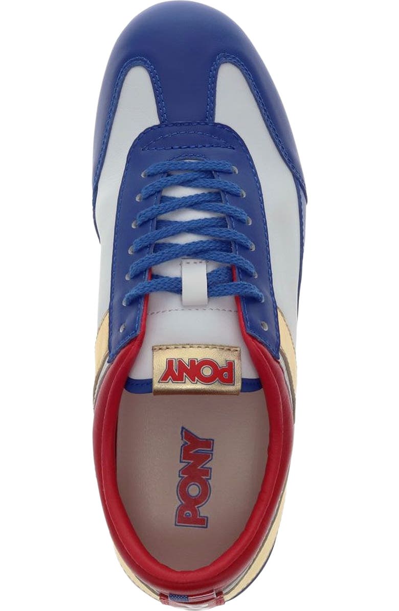 PONY Racer Lux Sneakers, Alternate, color, White/Blue/Red