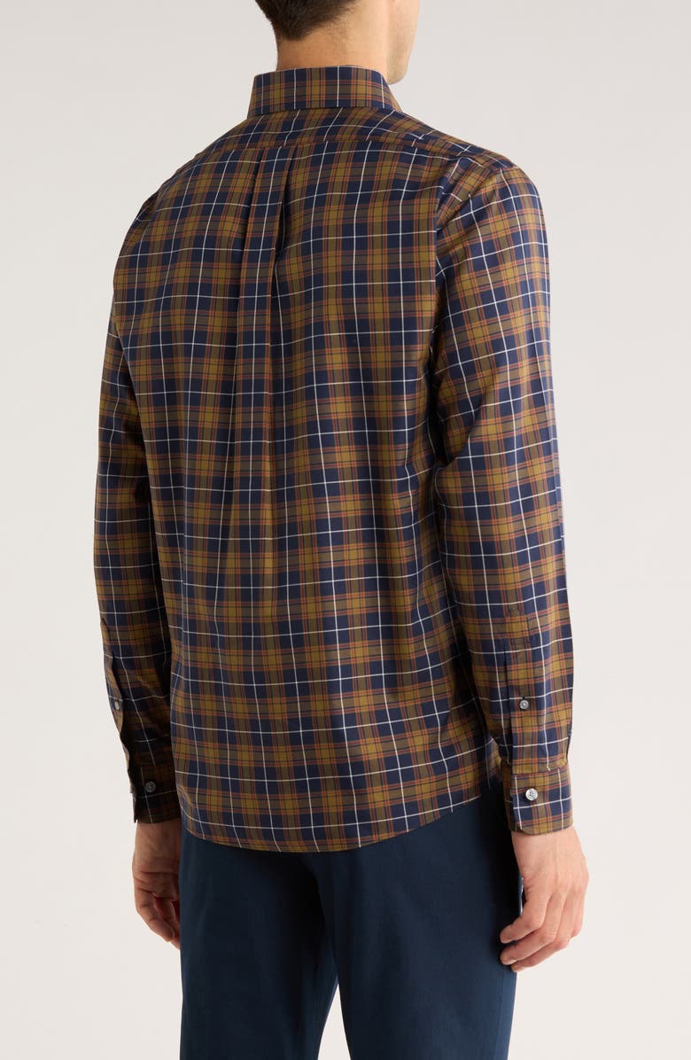 Brooks Brothers Non-Iron Regular Fit Cotton Button-Down Shirt, Alternate, color, Navy/ Olive Plaid