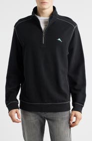 Tommy Bahama Montego Bay Textured Cotton & Lyocell Half Zip Pullover
