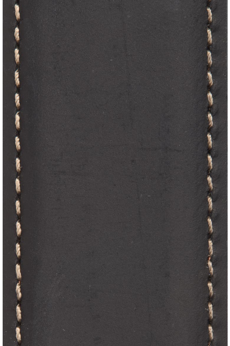 Distressed Oiled Leather Belt, Main, color, BLACK