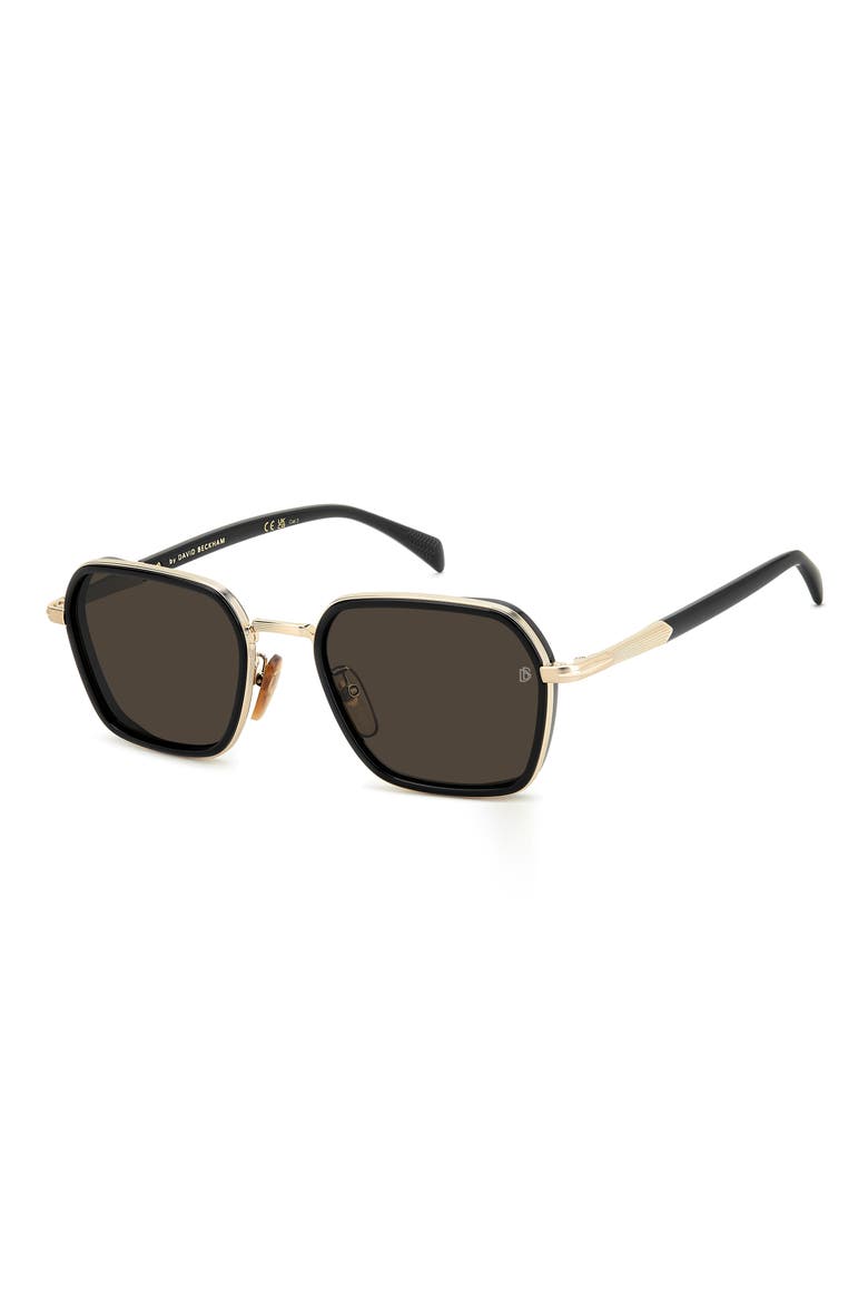 53mm Square Sunglasses, Alternate, color, GOLD BLACK/ GREY