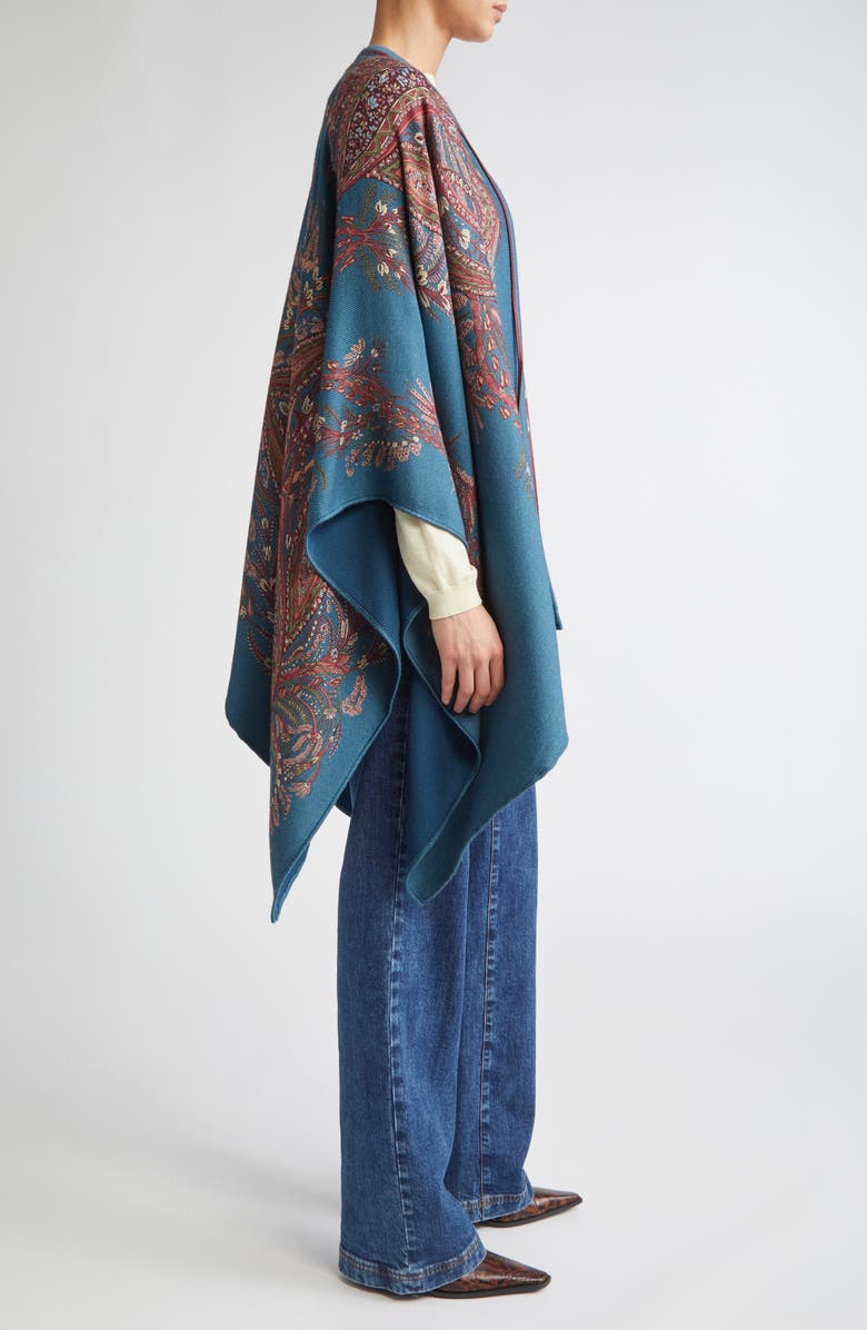 Etro Paisley Print Cape, Alternate, color,