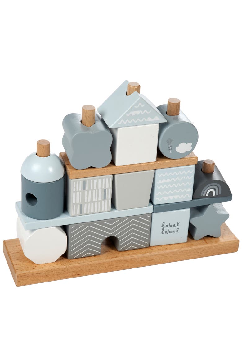 Stacking Blocks House Blue, Wooden & Colored Blocks, 18 months+, Main, color, Multicolored