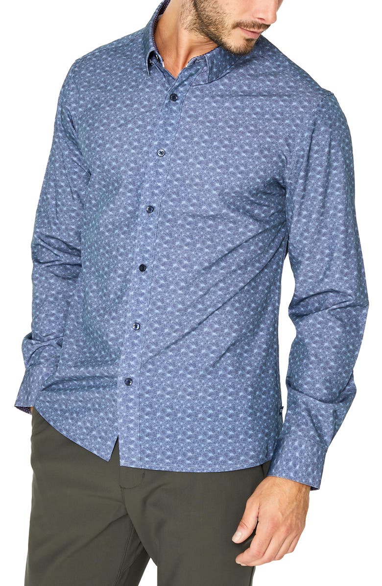 7 Diamonds Adore You Floral Performance Button-Up Shirt, Alternate, color, 