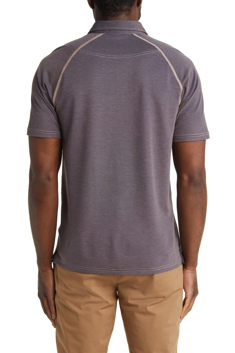 Delta Piqué Performance Polo, Alternate, color, MAHOGANY ROSE/ NAVY