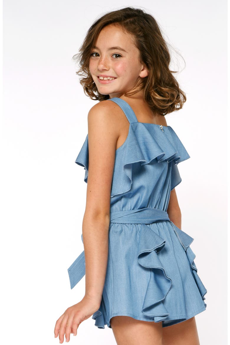 Kids' Ruffle Romper, Alternate, color, BLUE