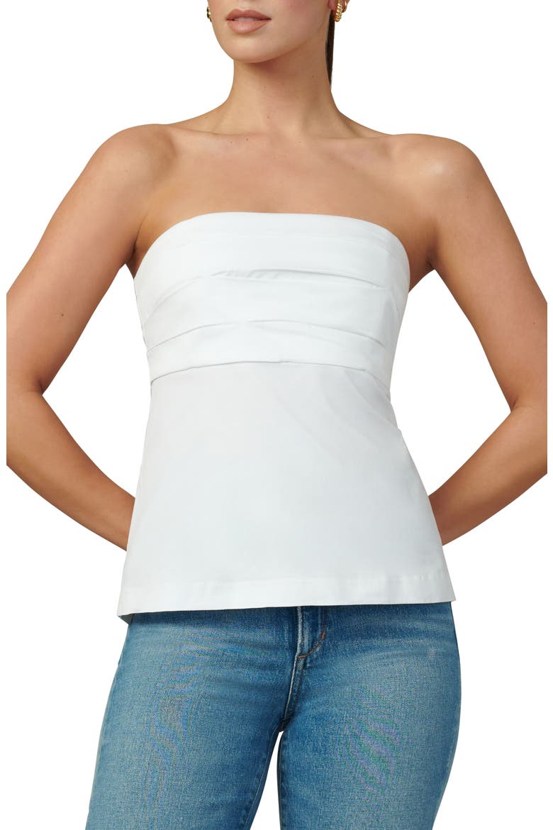 The Lara Strapless Babydoll Top, Main, color, WHITE