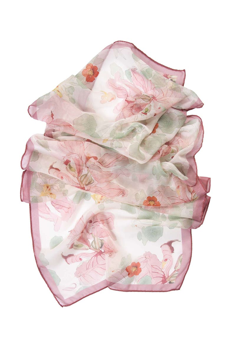 Monique - Long Sheer Silk Scarf for Women, Alternate, color, Antique Rose