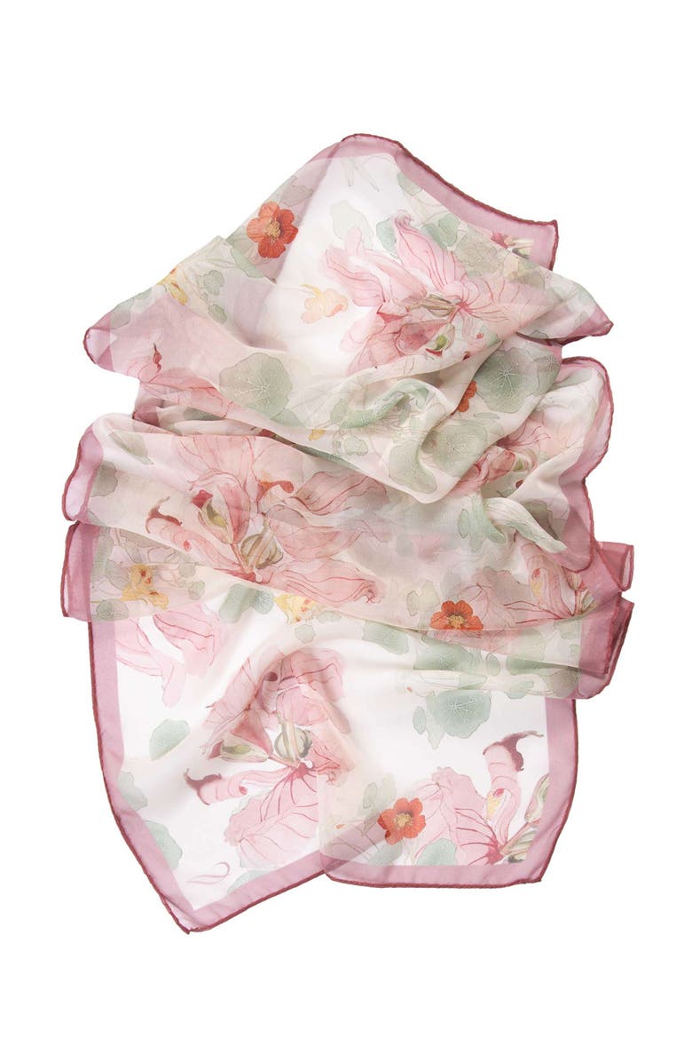 Elizabetta Monique - Long Sheer Silk Scarf for Women, Alternate, color, Antique Rose