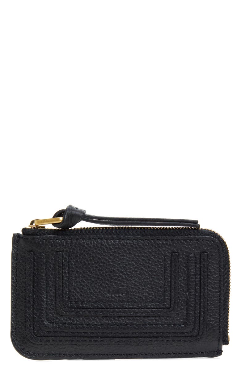 Chloé Marcie Leather Zip Card Case, Main, color, 