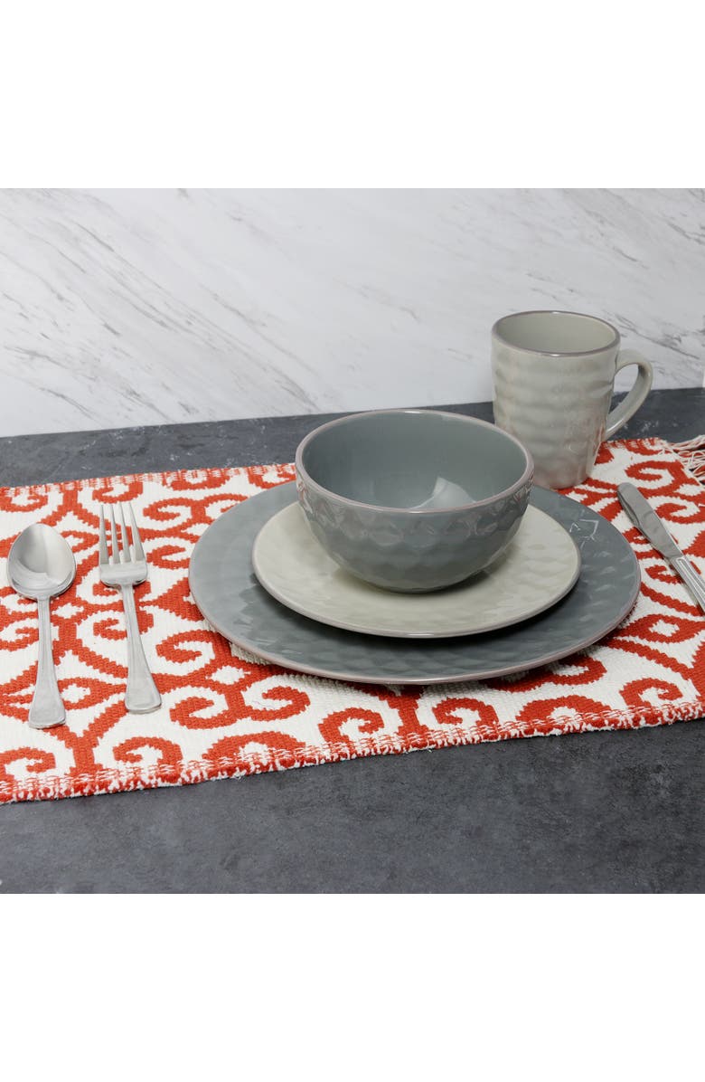 Elama Tahitian Pearl 16 Piece Stoneware Dinnerware Set, Alternate, color, White