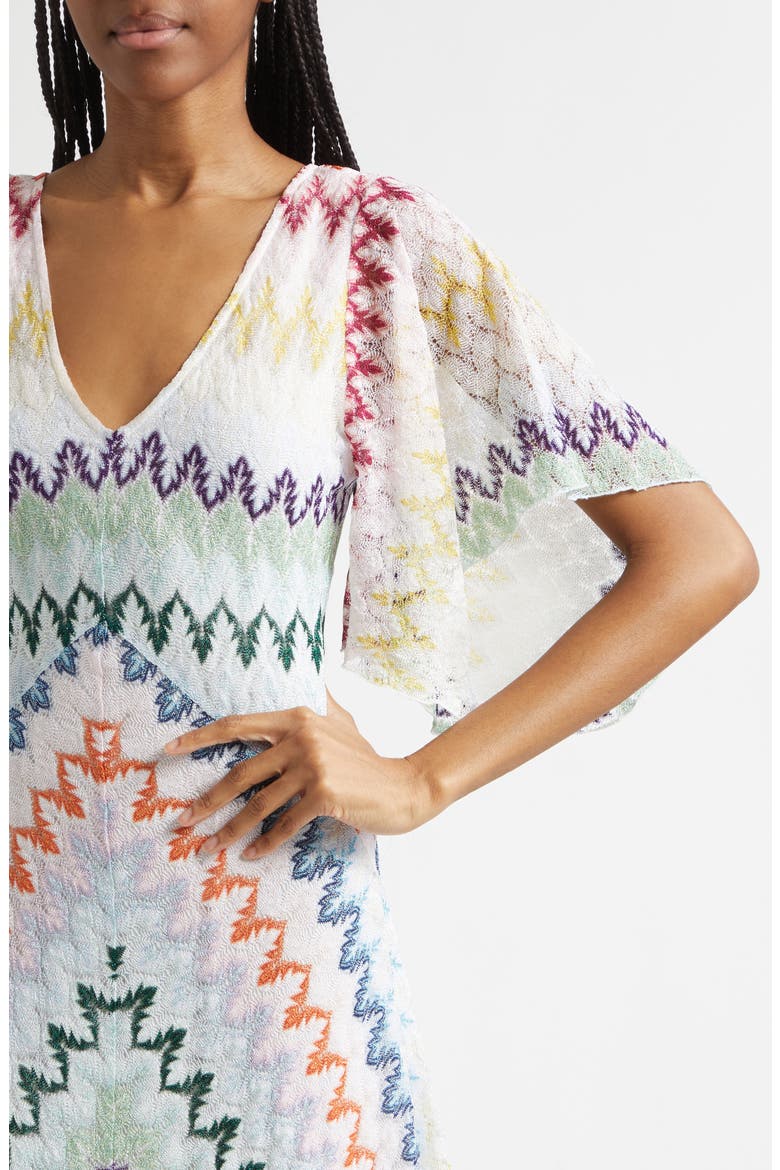 Midi Dress, Alternate, color, MULTICOLOR ON WHITE BASE