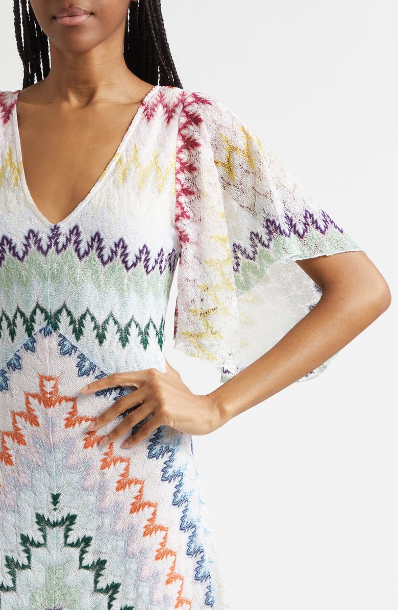 Missoni Midi Dress, Alternate, color, Multicolor On White Base